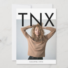Ultra Moderne, grote TNX Simple Afstuderen Bedankkaart
