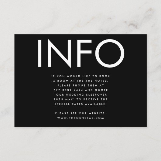 Ultra Moderne Grote Vette Namen Details Bruiloft Informatiekaartje (Voorkant)