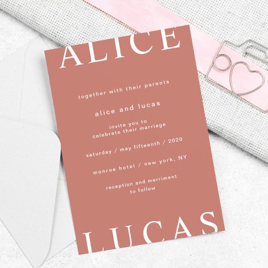 Ultra moderne lay-out Elegant Script bruiloft Kaart