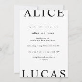 Ultra moderne lay-out Elegant Script bruiloft Kaart (Voorkant)