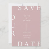Ultra moderne lay-out roze en wit Save the Date Kaart (Voorkant)