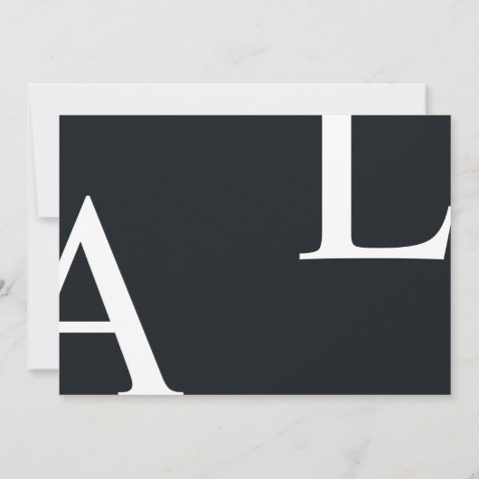 Ultra moderne lay-out witte monogram bruiloft kaart (Achterkant)