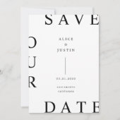 Ultra moderne lay-out zwart-wit Bewaar de datum Kaart (Voorkant)