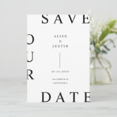 Ultra moderne lay-out zwart-wit Bewaar de datum Kaart (Staand voorkant)