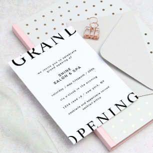 Ultra moderne lay-out zwart-wit Grand Opening Kaart