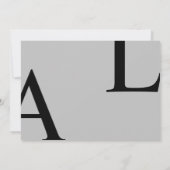Ultra Moderne Layout Monogram Grijs Trouwen Kaart (Achterkant)
