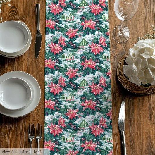 Ultra moderne magenta groene preppy kerstloper medium tafelloper