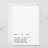 Ultra Moderne minimale asthetische bruiloft Kaart (Voorkant)