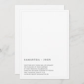 Ultra Moderne minimale asthetische bruiloft Kaart (Voorkant / Achterkant)