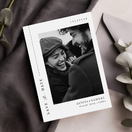 Ultra moderne minimalistische typografie foto brui save the date
