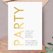 Ultra Moderne MONogram GOLD FOIL PARTY INVITATION Folie Uitnodiging