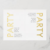 Ultra Moderne MONogram GOLD FOIL PARTY INVITATION Folie Uitnodiging (Voorkant)