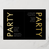 Ultra Moderne monogram GOLD FOIL RECEPT INVITE Folie Uitnodiging (Voorkant)