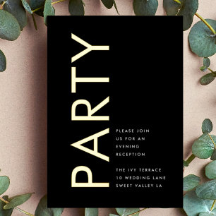 Ultra Moderne monogram GOLD FOIL RECEPT INVITE Folie Uitnodiging