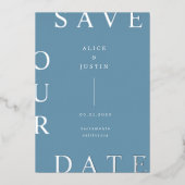 Ultra Moderne Monogram Save the Date Folie Uitnodiging (Voorkant)