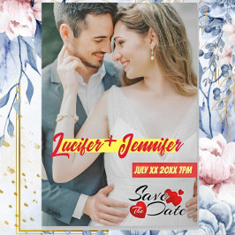 Ultra moderne naamfoto personaliseer verticaal save the date