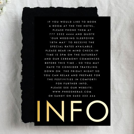 Ultra Moderne oude namen 2 x Info Details GOLD Folie Uitnodiging