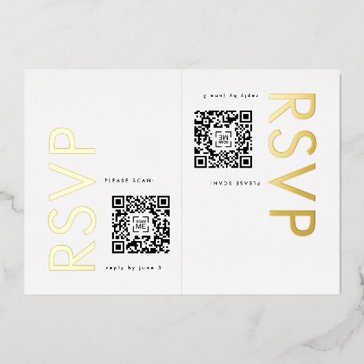 Ultra Moderne oude namen 2 x RSVP GOLD Folie Uitnodiging (Voorkant)