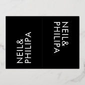 Ultra Moderne QR CODE 2 x RSVP GOUD Folie Uitnodiging (Achterkant)