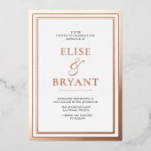 Ultra Moderne Roos Gold Blush Folie Weddenschap Folie Uitnodiging (Voorkant)