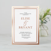 Ultra Moderne Roos Gold Blush Folie Weddenschap Folie Uitnodiging (Staand Voorkant)