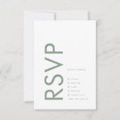 Ultra Moderne Sage Green Monogram Simple Wedding RSVP Kaartje (Voorkant)