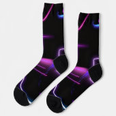 Ultra-Moderne Sokken – Neon Geometrisch Ontwerp (Links)