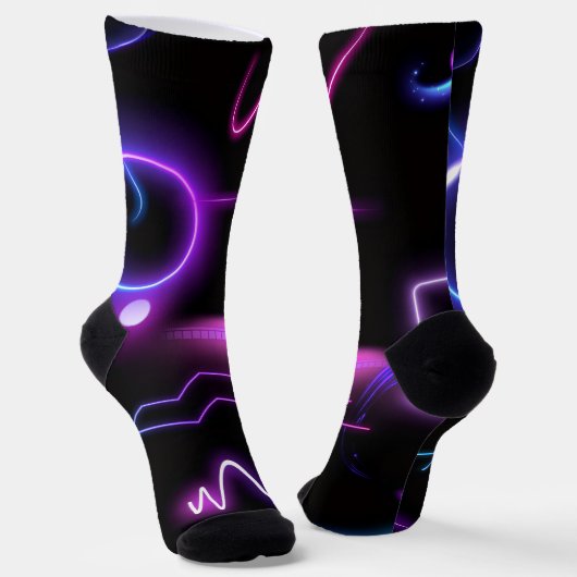 Ultra-Moderne Sokken – Neon Geometrisch Ontwerp (Gebogen)