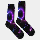 Ultra-Moderne Sokken – Neon Geometrisch Ontwerp (Rechts)