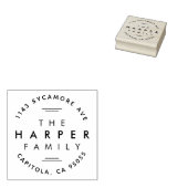 Ultra moderne typografie achternaam retouradres rubberstempel (Gestempeld)