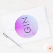 Ultra Moderne Verlopen Paarse Herfst Bruiloft Ronde Sticker (Envelop)