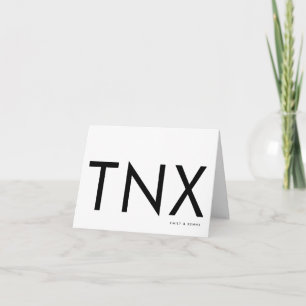 Ultra moderne vet grote TNX eenvoudig Bedankkaart