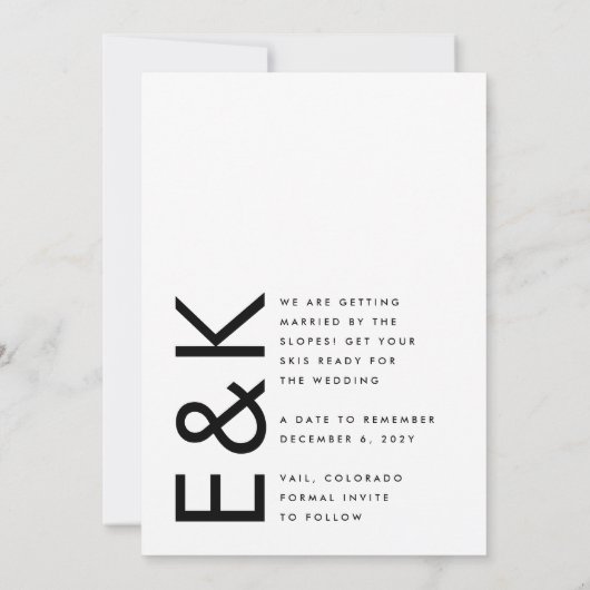 Ultra moderne vet grote witte foto vet DATUM Save The Date (Achterkant)