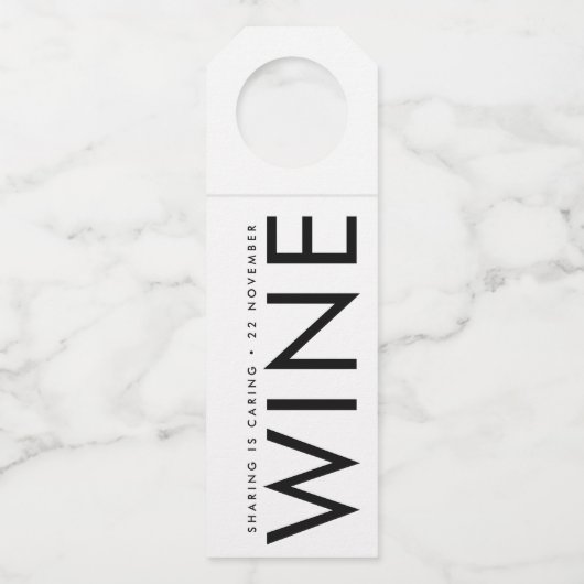 Ultra Moderne Vette Grote NAMEN Eenvoudig Flessenhanger (Voorkant)