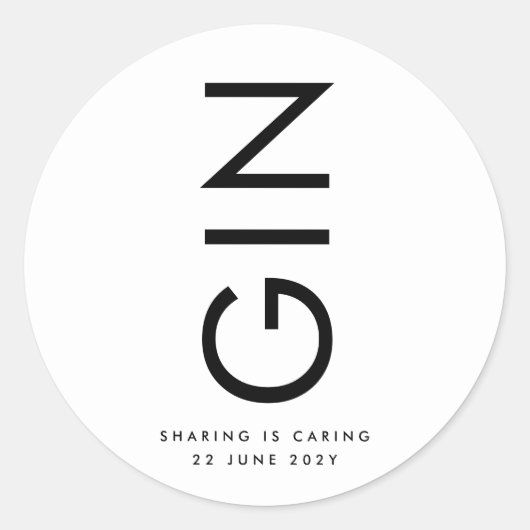 Ultra Moderne Vette Grote NAMEN Liquor fles Ronde Sticker (Voorkant)