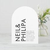 Ultra Moderne Vette NAMEN Eenvoudige Trouwboog Kaart (Staand voorkant)