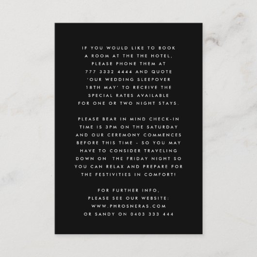 Ultra Moderne Vette Namen Grote Eenvoudige Bruilof Informatiekaartje (Voorkant)