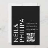 Ultra Moderne Vette Namen QR CODE RSVP Bruiloft Kaart (Achterkant)