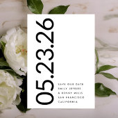 Ultra Moderne Zwart-wit Non-Photo Bold DATE Save The Date