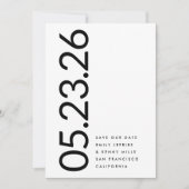 Ultra Moderne Zwart-wit Non-Photo Bold DATE Save The Date (Voorkant)