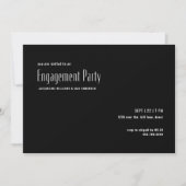 Ultra moderne zwart-wit verlovingsfeest kaart (Voorkant)
