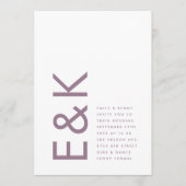 Ultra Paars en White Modern Bold Big Monogram Kaart (Voorkant)