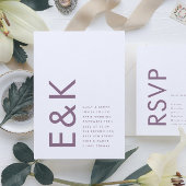 Ultra Paars en White Modern Bold Big Monogram Kaart