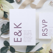 Ultra Paars en White Modern Bold Big Monogram