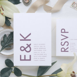 Ultra Paars en White Modern Bold Big Monogram Kaart