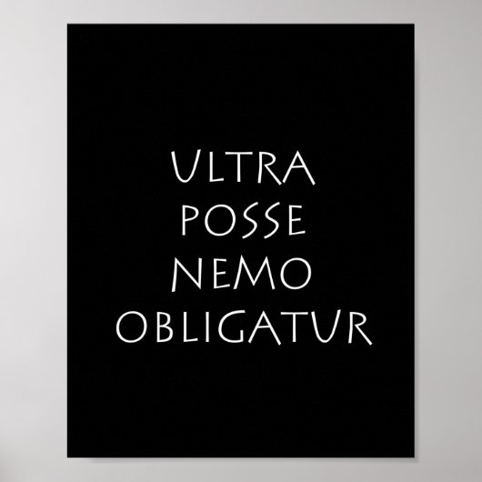 Ultra posse nemo obligatur poster (Voorkant)