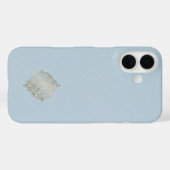 Ultra Premium Poederblauw & Geborsteld Goud Minima Case-Mate iPhone Case (Achterkant (horizontaal))