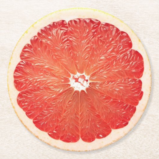 Ultra Realisme Grapefruit Slice Drank Coaster Ronde Kartonnen Onderzetter (Voorkant)