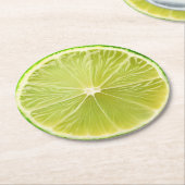 Ultra Realisme Limoen Slice Drank Coaster Ronde Kartonnen Onderzetter (Gebogen)