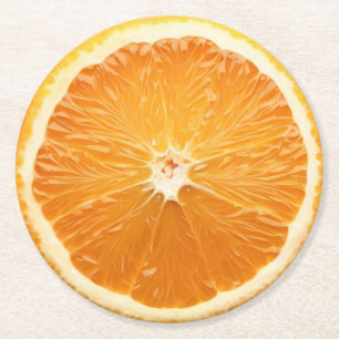 Ultra Realisme Oranje Slice Beverage Coaster Ronde Kartonnen Onderzetter